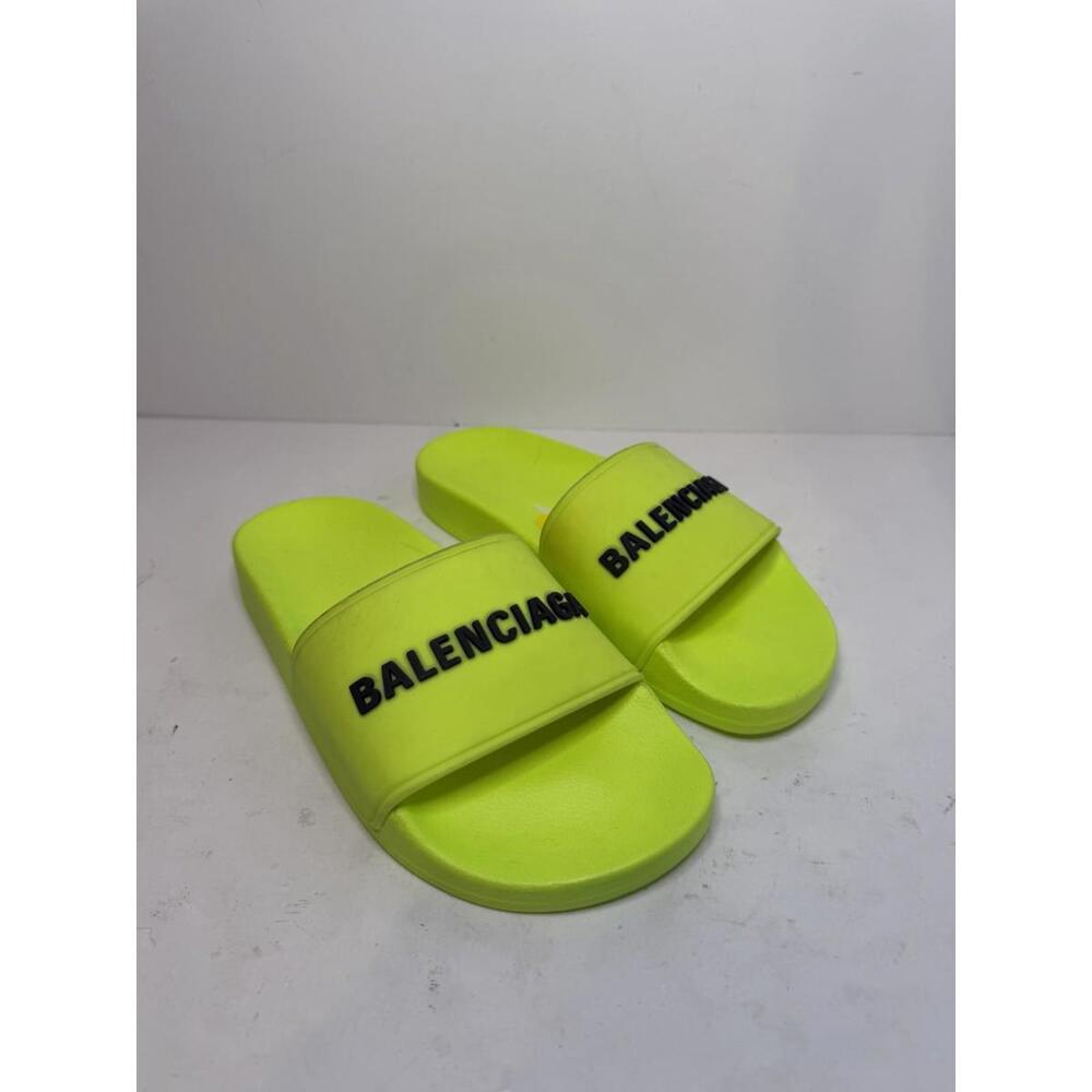 Balenciaga Neon Yellow Pool Slides Women’s EU 35 US 5 Rubber Sandals